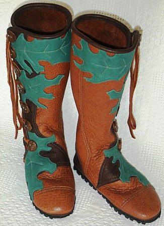 Turquoise Custom Oak Leaves Renaissance&nbsp;Boots