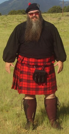 scottish mans knee high buffalo moccasins kilt
