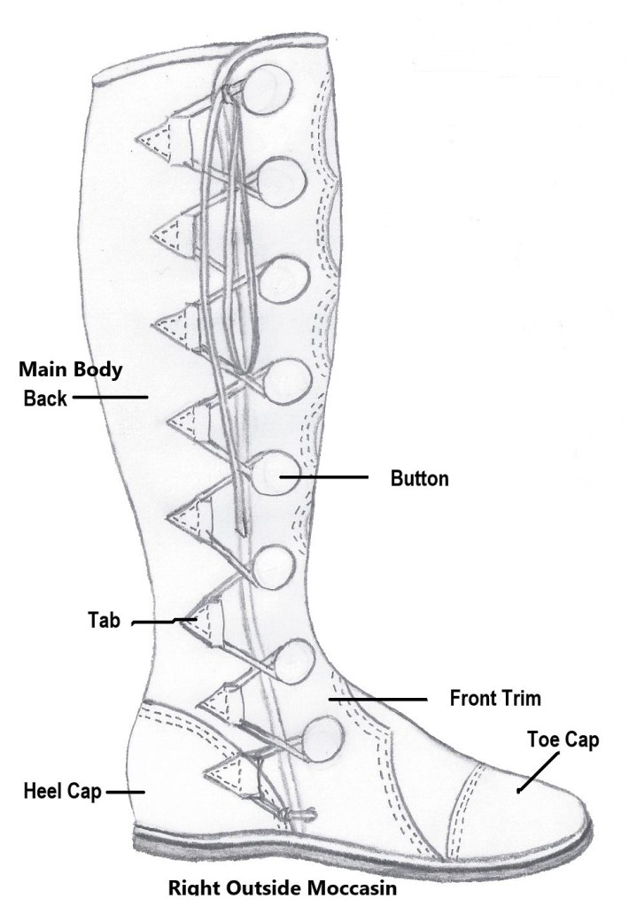 drawing outside moccasin anatomy