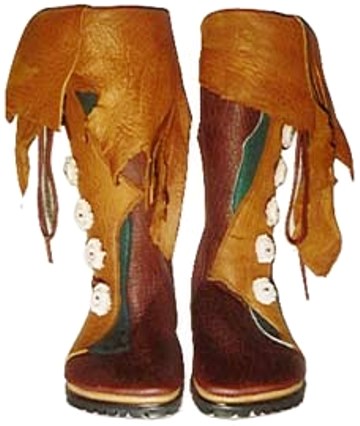 knee high redwood tobacco cuff natural edge buffalo moccasins