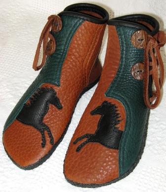 black horse on moccasins