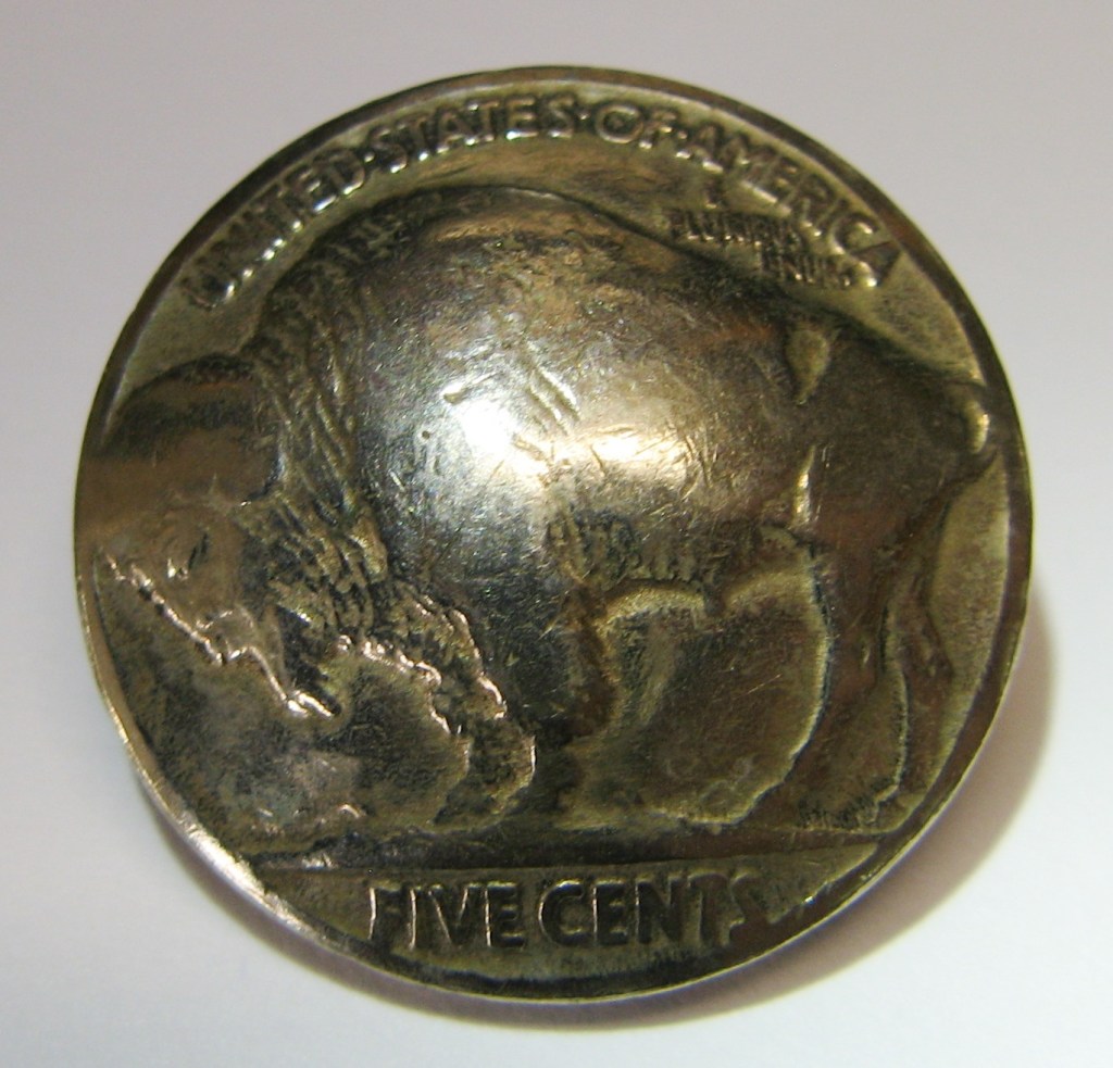 genuine buffalo coin button