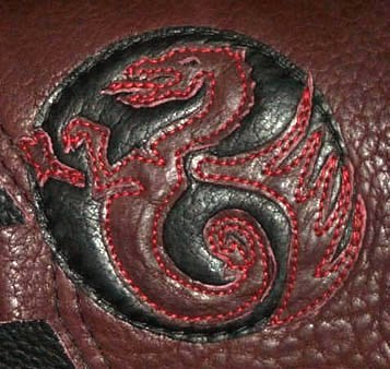 dragon artwork on moccasin