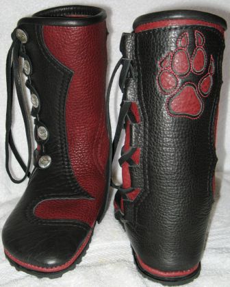 5 Button Wolf Paw Buffalo Handmade Moccasin&nbsp;Boots